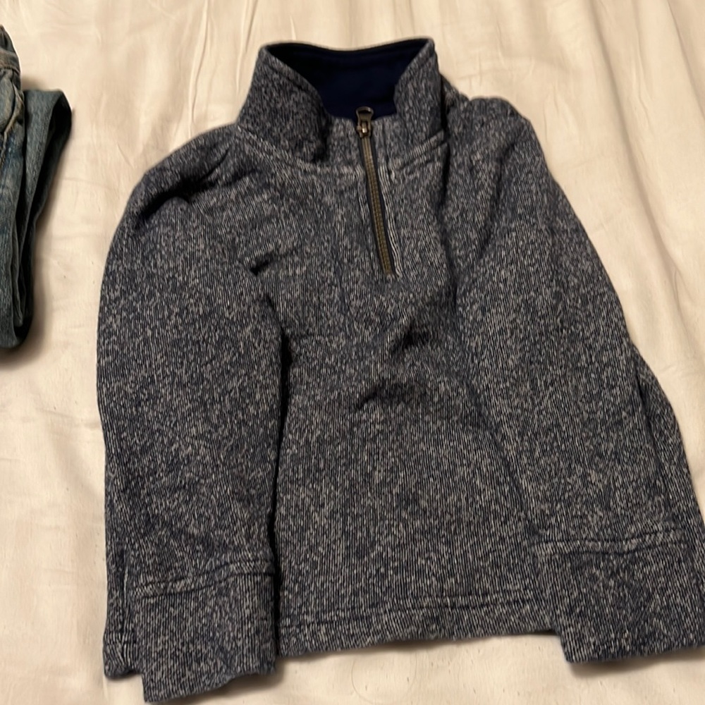 Toddler 2t Children place pull over. With 1/2 zipper. Color is dark blue.